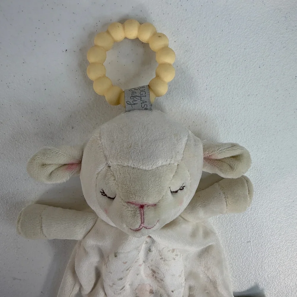 Douglas Baby OS Lamb‎ Snuggler Lovey Teether Toy Cream 6387 Cuddle Toys